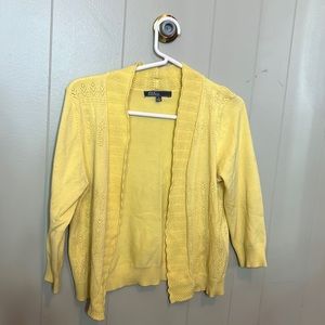 Yellow, dress up, cardigan